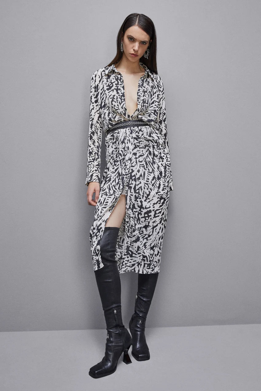 Gonna in georgette con drappeggio