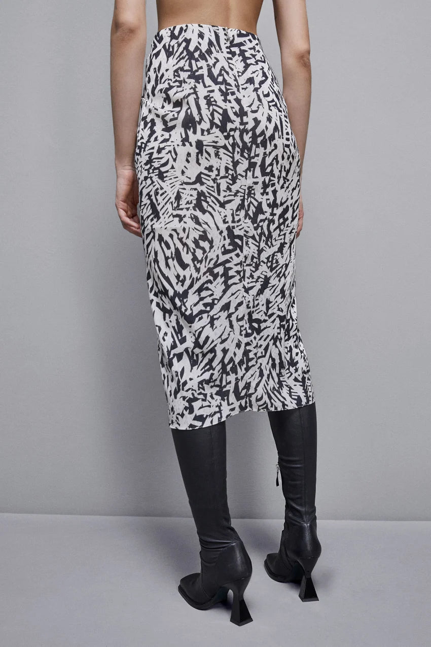 Gonna in georgette con drappeggio