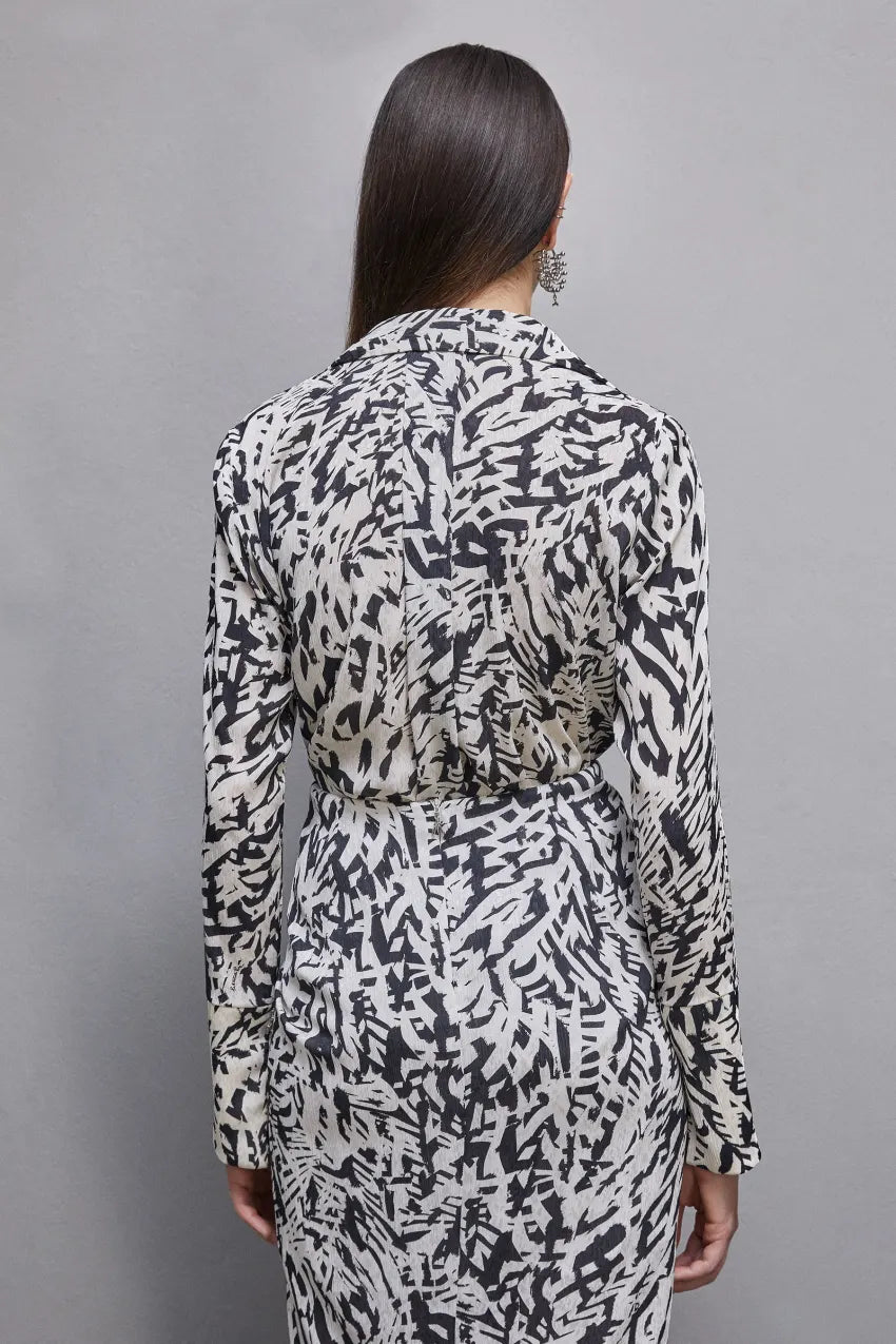 Camicia in georgette a maniche lunghe